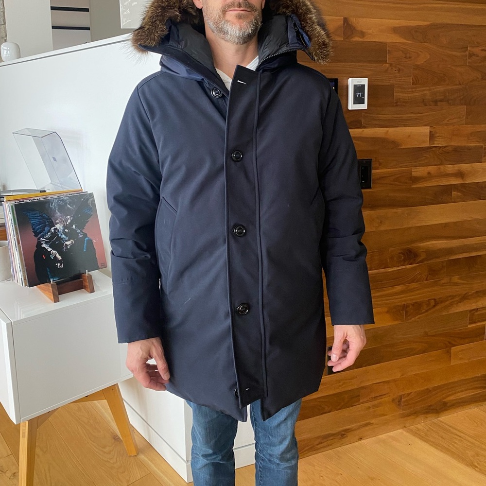 Moncler Parka.  Navy.  Worn twice.